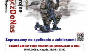 Zaproszenie na spotkanie z żołnierzami - mobilny punkt promocyjno-informacyjny w Muzeum Rolnictwa w Ciechanowcu