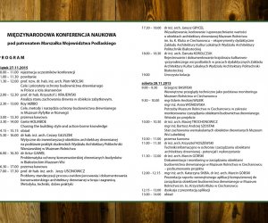 Międzynarodowa Konferencja Naukowa - Dokumentacja i monitoring w zarządzaniu obiektami budownictwa drewnianego w skansenach