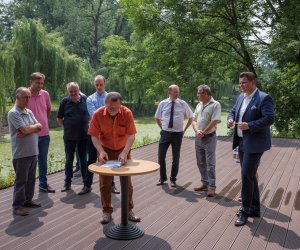 Fotorelacja z podsumowania inwestycji "Remont młyńskiego zbiornika wodnego" połączonego z konferencją "Hydrologiczne uwarunkowania zbiorników wodnych w Województwie Podlaskim"