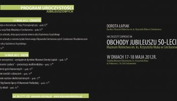Zaproszenie na Główne uroczystości jubileuszowe Muzeum Rolnictwa im. ks. Krzysztofa Kluka w Ciechanowcu 15-17 maja