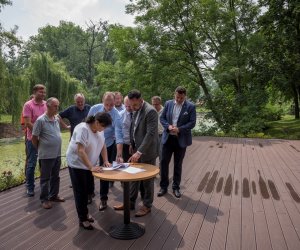 Fotorelacja z podsumowania inwestycji "Remont młyńskiego zbiornika wodnego" połączonego z konferencją "Hydrologiczne uwarunkowania zbiorników wodnych w Województwie Podlaskim"